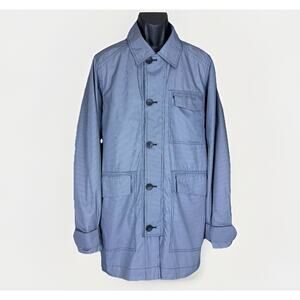 NAU Motil LIGHTWEIGHT Medium Travel PACKABLE Blue Rain TRENCH COAT Wind JACKET